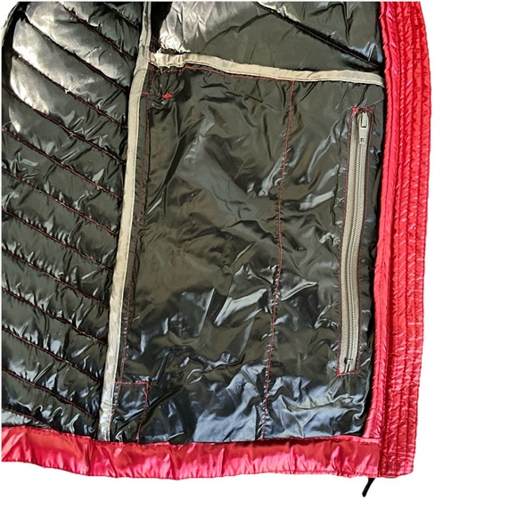 Calvin Klein Packable Down Puffer Jacket Red Hooded Womens Size XL Winter Warmth - Picture 9 of 13